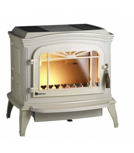 BRADFORD Emaillierter Holzofen – INVICTA, 9 kW, Klassisches Rot/Elfenbein