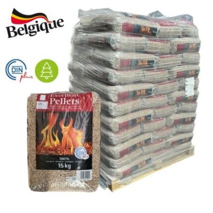 Hochwertige Pellets – Palette mit 77 Säcken à 15 kg – 100 % Nadelholzpellets – ENplus A1- und DINplus-zertifiziert